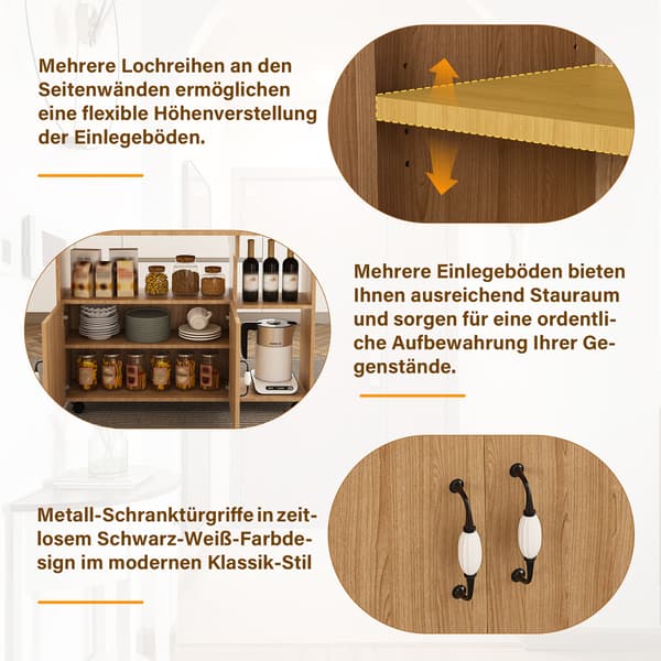 SONNENH Spisebord, MDF, Lys eg, 110 × 70 × 80 cm