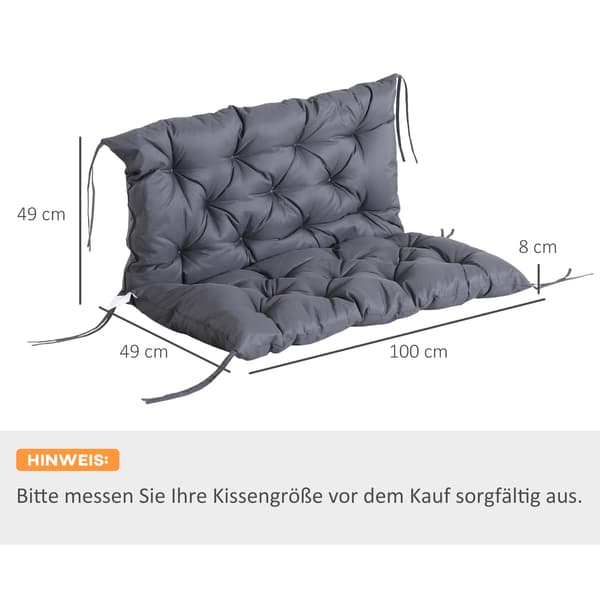 SONNENH Sittdyna, Polyester, Mörkgrå, 98 × 100 × 8 cm