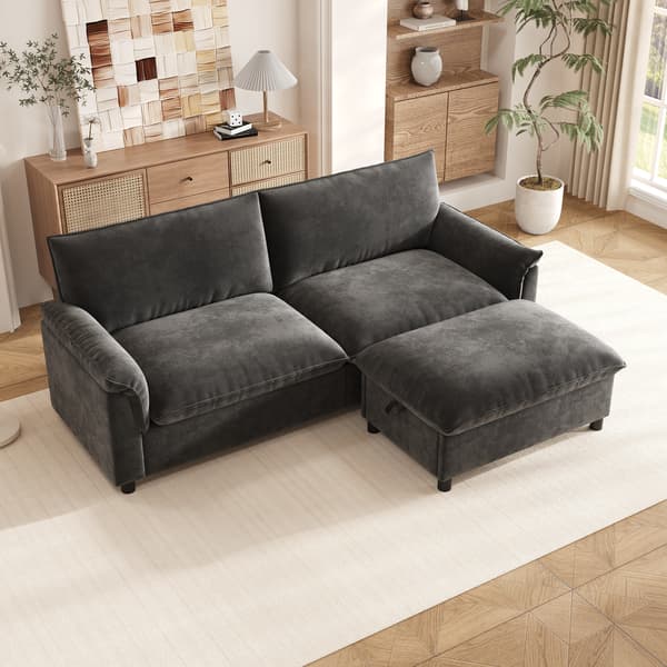 SONNENH Modular Cloud Sectional Sofa, bekväm hörn soffa för vardagsrummet, modern djupsits design, överdimensionerad moln soffa