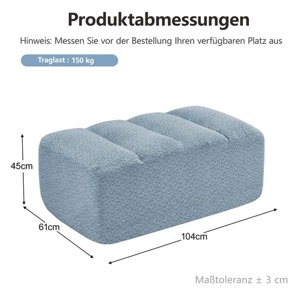 SONNENH Brravo Ottomaan Granular Fleece-Blue