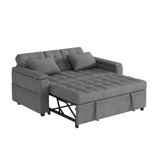 SONNENH Sovesofa, Hørlook, Grå, 159 × 142,5 × 92 cm