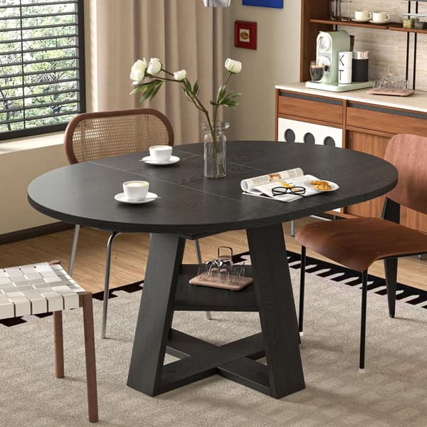 SONNENH Spisebord, MDF, Sort, 150 × 110 × 75 cm