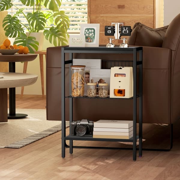 SONNENH Sidebord, Spånplade, Sort, 43 × 18 × 62,5 cm
