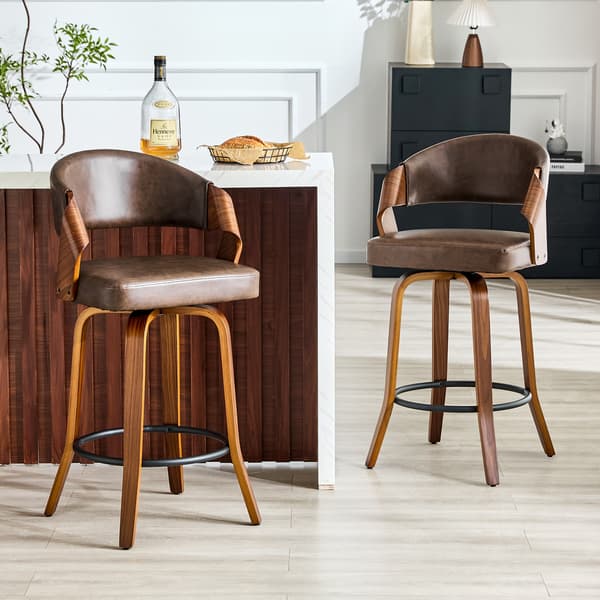 SONNENH Barstol – set med 2, Trä, Brun, 51 × 42 × 95 cm