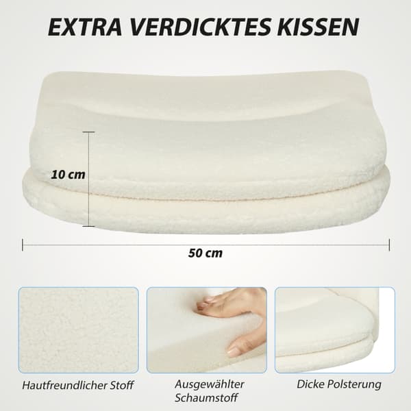 SONNENH Kontorstol, Polyester, Cremehvid, 65 × 61,5 × 101 cm