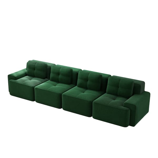 SONNENH Boneless Sofas för vardagsrum, Modular Sofa, 4 Seater Comfortable Upholstered Deep Seat Corduroy Cloud Sofa, Montering Gratis Soffa