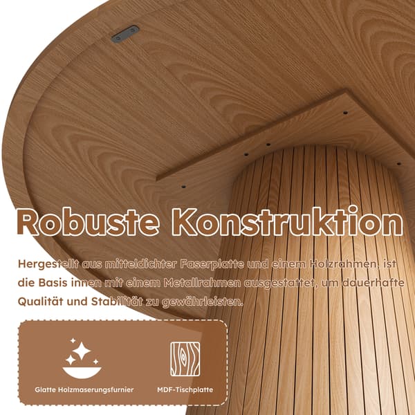 SONNENH Matbord, MDF, Ek, 110 × 110 × 75 cm
