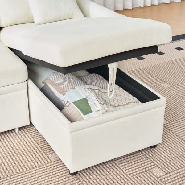 SONNENH Sovesofa, Chenille, Beige, 206 × 130 × 85 cm