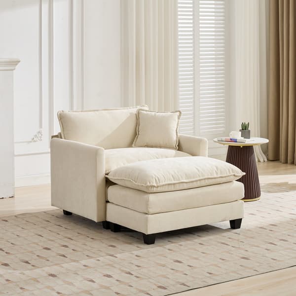 SONNENH Cloud Sofa Single Seat (Ottoman ingår inte), Modern sektionell soffa, för vardagsrum sovrum och lägenhet
