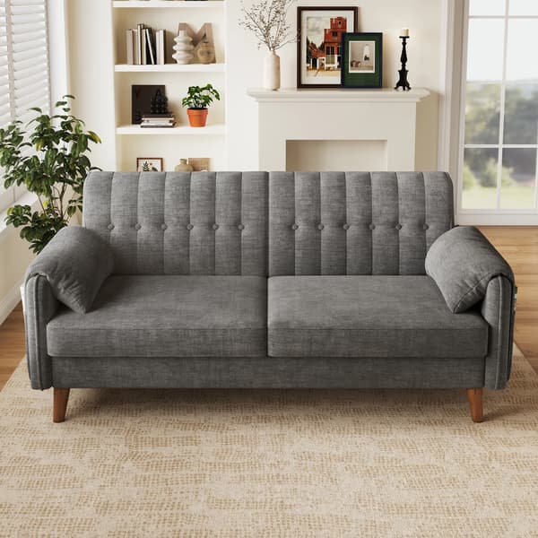 SONNENH 2-sitssoffa, Chenille, Ljusgrå, 161,5 × 79 × 83,5 cm