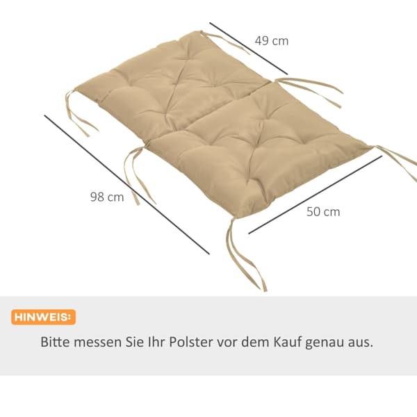SONNENH Siddehynde – sæt med 2, Polyester, Khaki, 98 × 50 × 8 cm