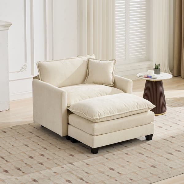 SONNENH Cloud Sofa Single Seat (Ottoman ingår inte), Modern sektionell soffa, för vardagsrum sovrum och lägenhet