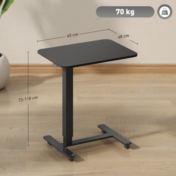 SONNENH Skrivebord, Træ, Sort, 65 × 48 × 110 cm