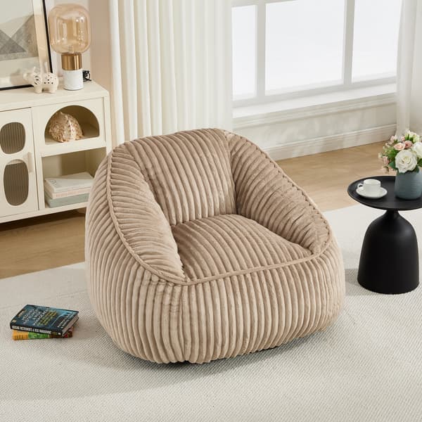 SONNENH Sittsäck, Chenille, Kamelfärgad / Brun, 98 × 92 × 73 cm