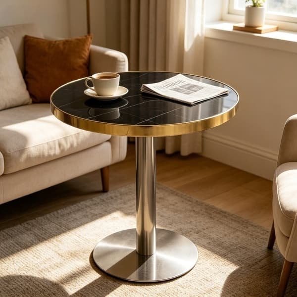 SONNENH Sidebord, MDF, Sort, 60 × 60 × 74 cm