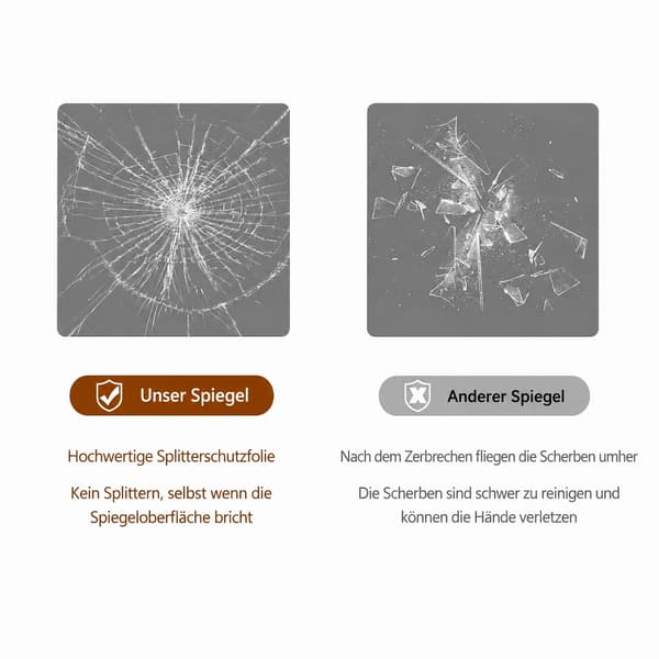 SONNENH 60*80CM Ramlöst väggspegel – HD kopparfri badrumsspegel, modern sminkspegel / sovrum / hall