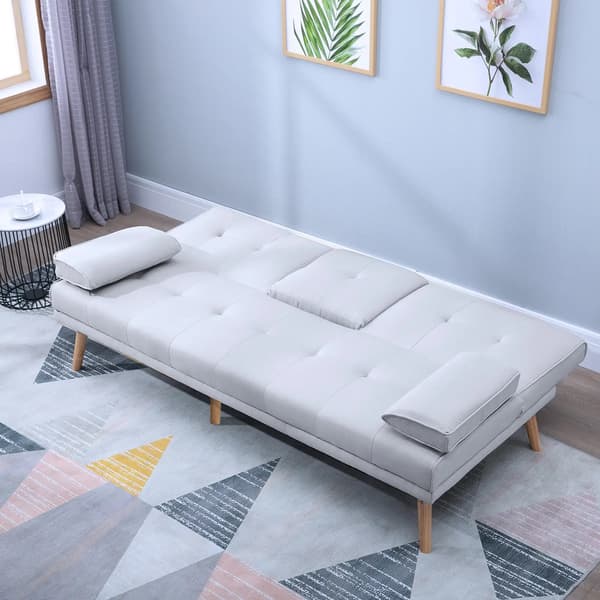 SONNENH Sängsoffa Bekväm sängsoffa, 3-sits, sängsoffa, linne, ljusgrå, 181x77x72 cm
