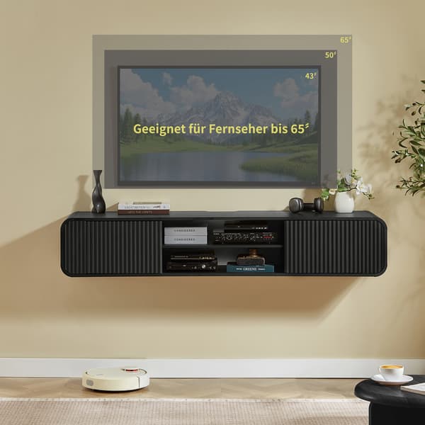 SONNENH TV-bord, MDF, Sort, 160 × 38 × 30 cm
