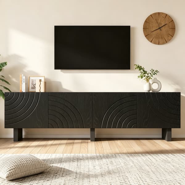 SONNENH TV-bord, Spånplade, Sort, 180 × 40 × 55 cm
