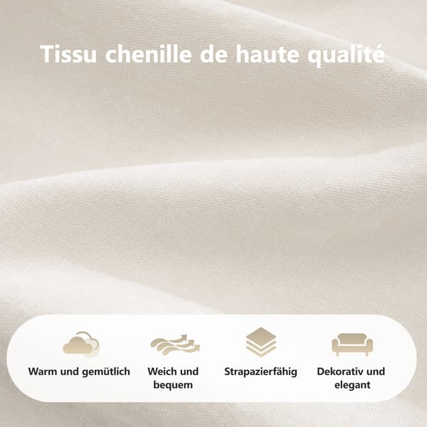 SONNENH Elovin Ottoman Chenille Light Beige