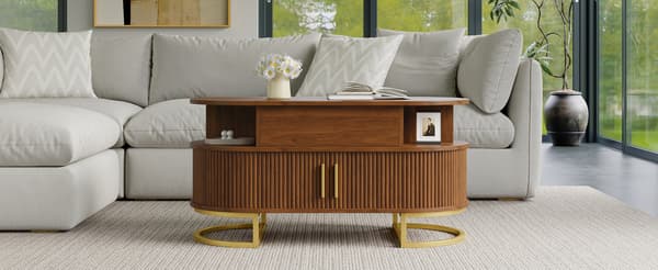 SONNENH Soffbord, MDF, Valnöt, 100 × 50 × 64 cm