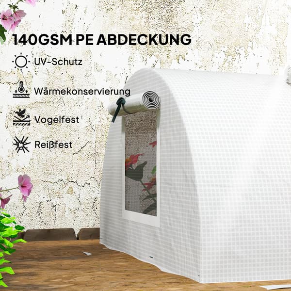 SONNENH Drivhus, Plast, Hvid, 200 × 80 × 45 cm
