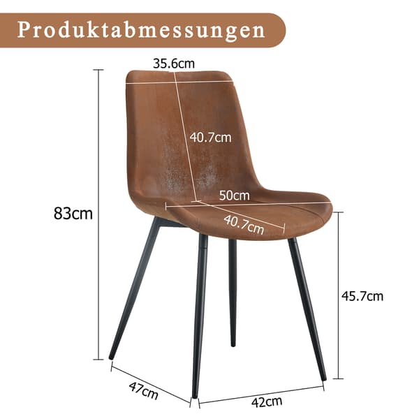 SONNENH 4 Piece Set Brown Breathable Tech Fabric Dining Chairs: Modern design med breddade sittplats