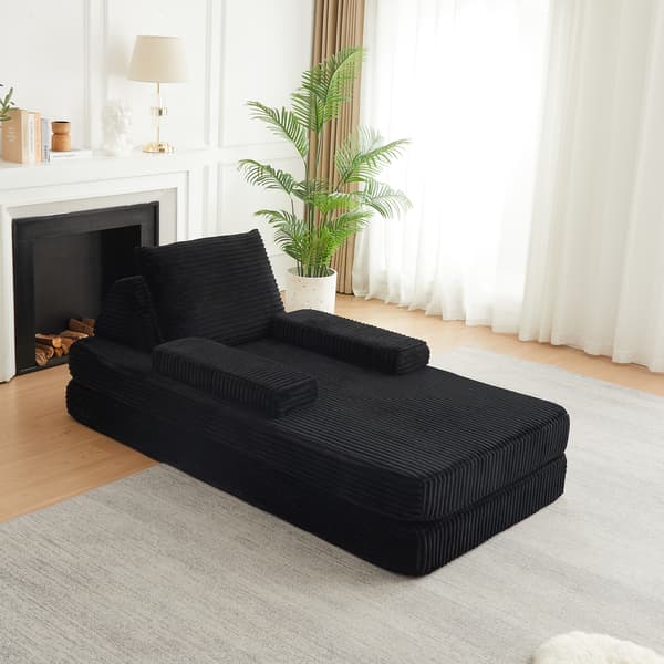 SONNENH Sofa, Fløjl / Skum, Sort, 211,5 × 106,5 × 62 cm