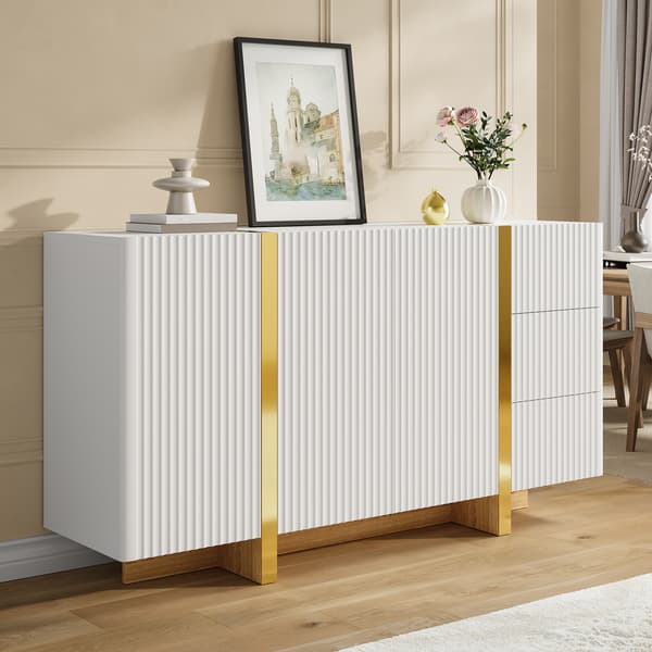 SONNENH Skænk, MDF / Spånplade, Hvid, 140 × 36 × 75 cm
