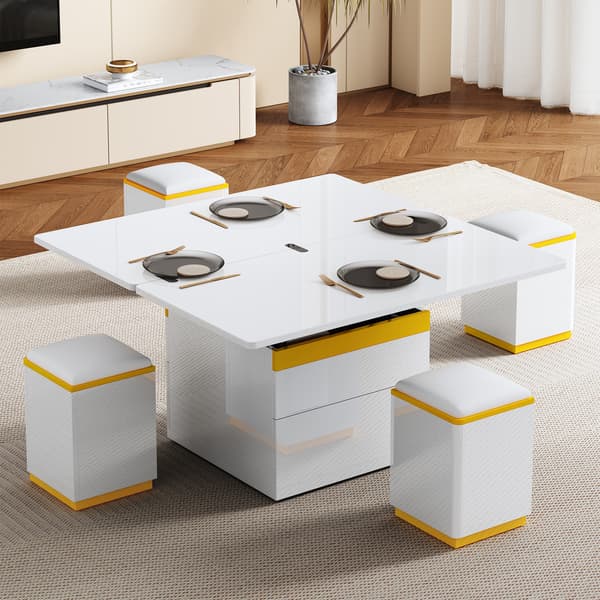 SONNENH Sofabord, MDF / Spånplade, Hvid, 100 × 50 × 43 cm