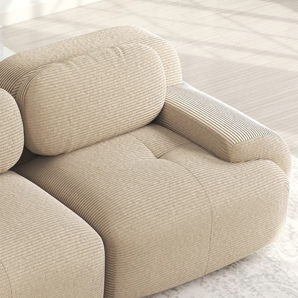 SONNENH Modulär U-formad soffa utan montering, soffram utan ram, andningsbart kordtygsfabric, 32D högelastisk stoppning, extra breda armstöd