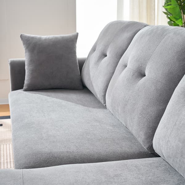 SONNENH Bäddsoffa, Chenille, Grå, 206 × 130 × 85 cm