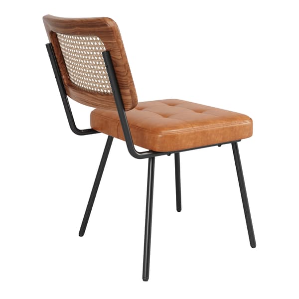 SONNENH Matstol – set med 2, Metall / PU, Brun, 61 × 46 × 79 cm