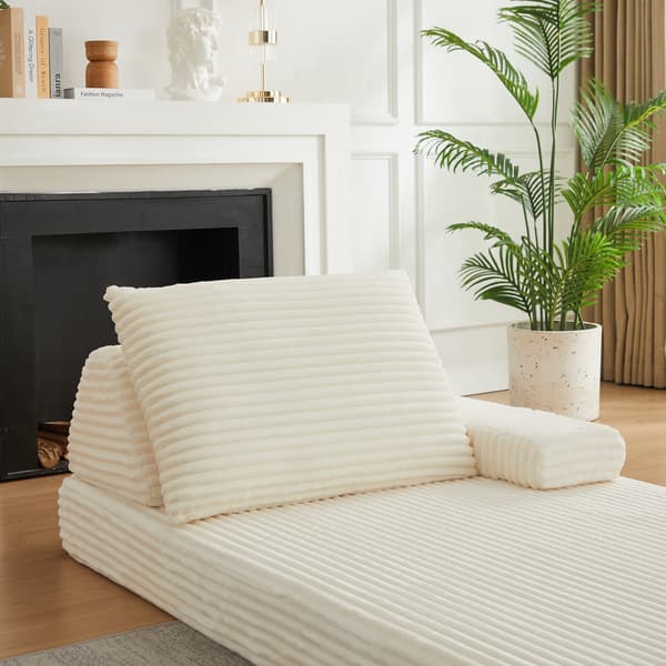 SONNENH Sofa, Fløjl / Skum, Beige, 211,5 × 106,5 × 48 cm