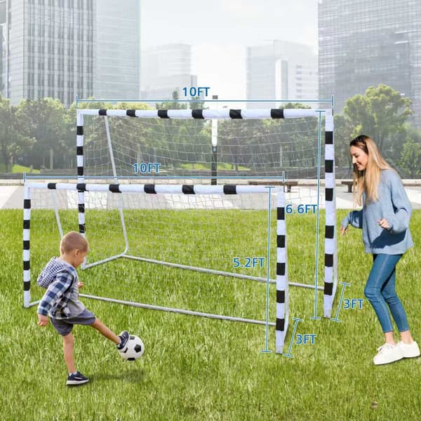 SONNENH 305 x 201cm (10Ft x 6,6Ft) Børnefodboldmål til baghaven, bærbart ungdomsfodboldmål med net