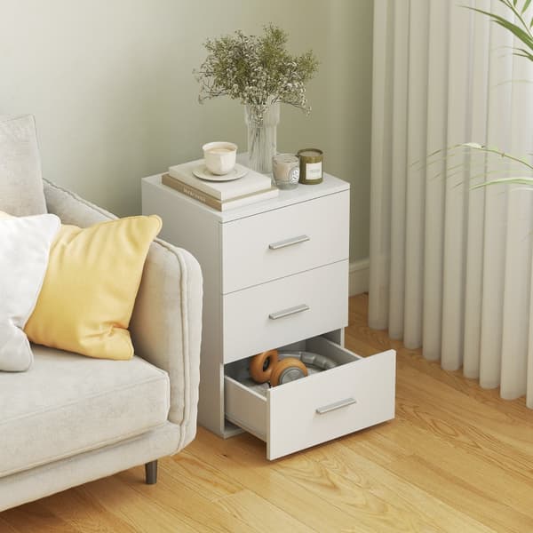 SONNENH 3-sengebord til sengeværelse MDF White