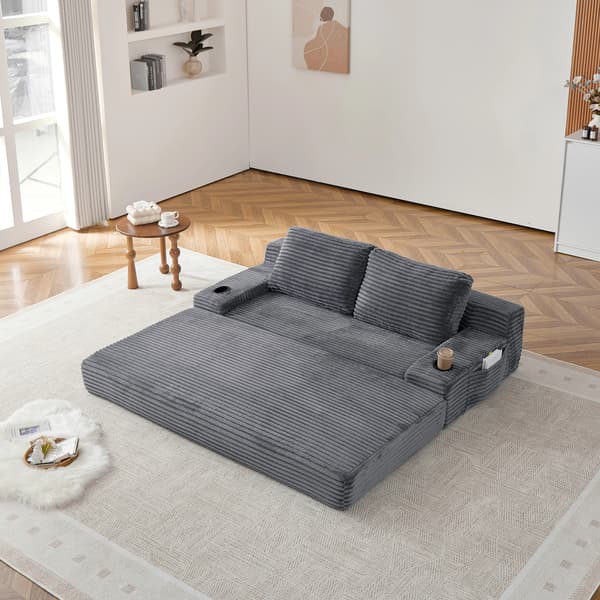 SONNENH Bäddsoffa, Manchester, Grå, 180 × 85 × 62 cm