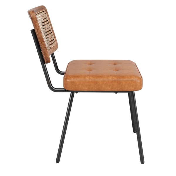 SONNENH Matstol – set med 2, Metall / PU, Brun, 61 × 46 × 79 cm