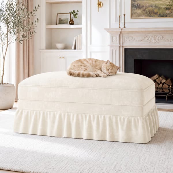 SONNENH Windsor skammel Chenille - Hvid