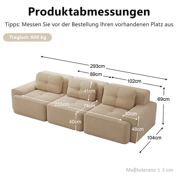 SONNENH Cloud Modular Sofa Boneless Sofa, Modular Corner Sofa, Overdimensioneret Modular Cloud Sofa, Komfortabel Corduroy Cloud Sofa