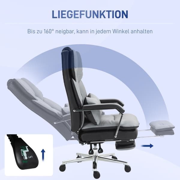 SONNENH Kontorstol, ergonomisk, justerbar, 63x71x123-129 cm, lysegrå/sort