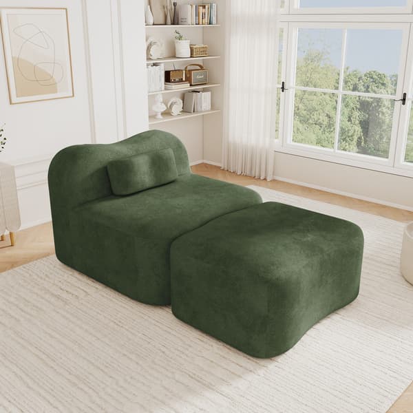 SONNENH Sofa, Velour, Grøn, 96 × 167 × 70 cm