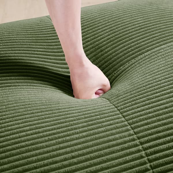 SONNENH Modulært U-sofa uden samling, rammefri sofa, åndbart kordfløjsstof, 32D højelastisk polstring, ekstra brede armlæn