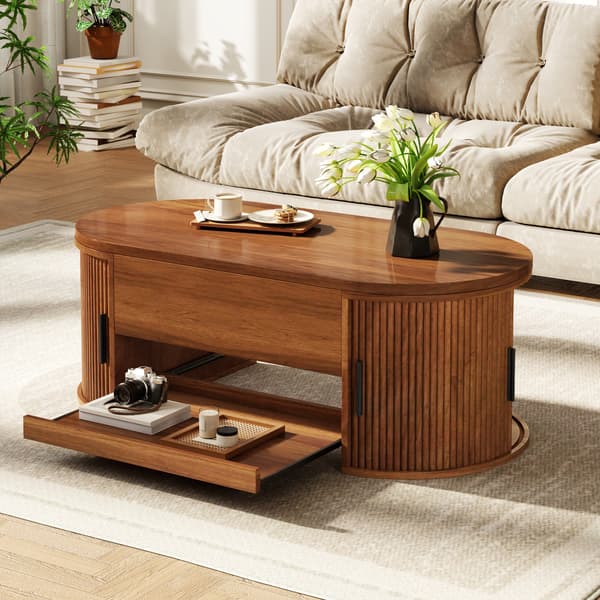 SONNENH Soffbord, MDF, Valnöt, 110 × 55 × 55 cm