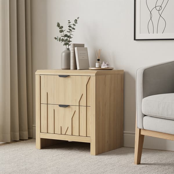 SONNENH Sengebord, MDF / Spånplade, Eg, 48 × 40 × 55,5 cm