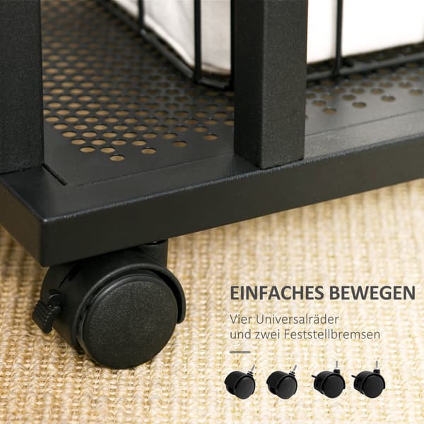SONNENH Sidebord, MDF, Sort, 51 × 36 × 65 cm