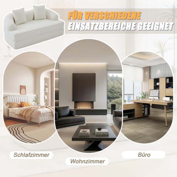 SONNENH Bäddsoffa, Chenille, Beige, 157 × 84 × 65 cm