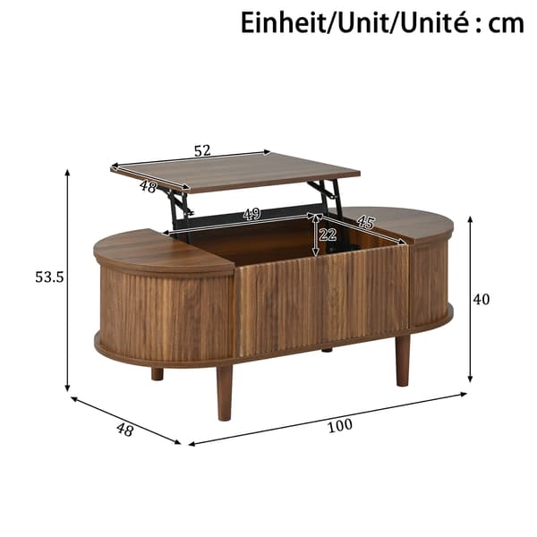 SONNENH Soffbord, MDF, Valnöt, 100 × 48 × 53,5 cm