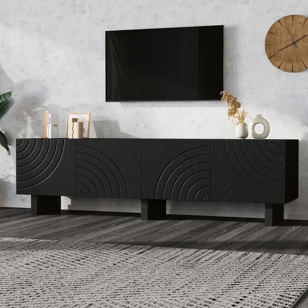 SONNENH TV-bord, Spånplade, Sort, 180 × 40 × 55 cm