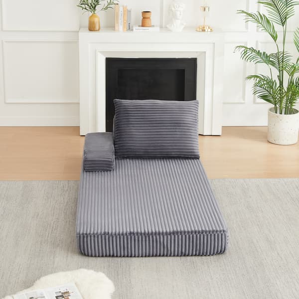 SONNENH Sofa, Fløjl, Grå, 211,5 × 106,5 × 48 cm
